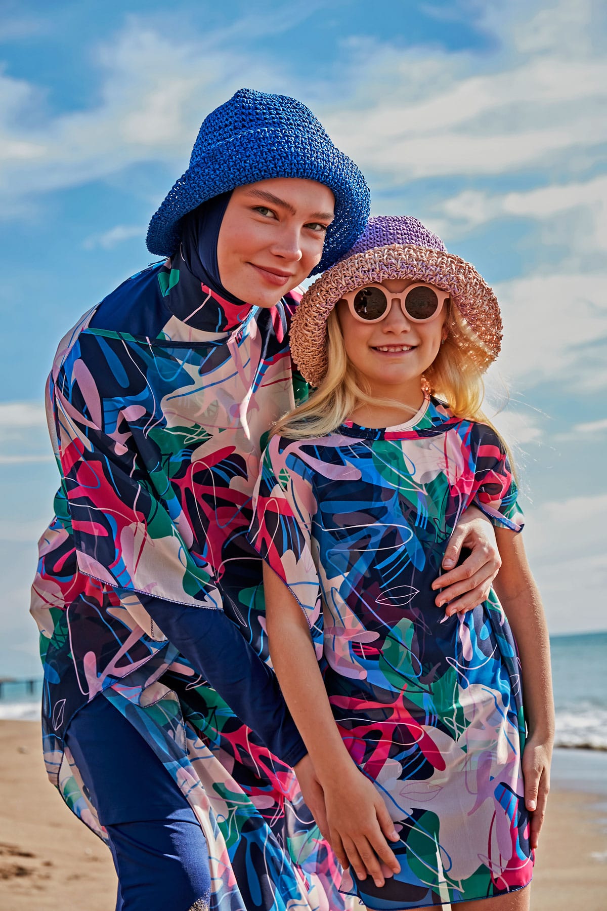 Lycra Navy Burkini Modest Swimwear (4-Pieces)