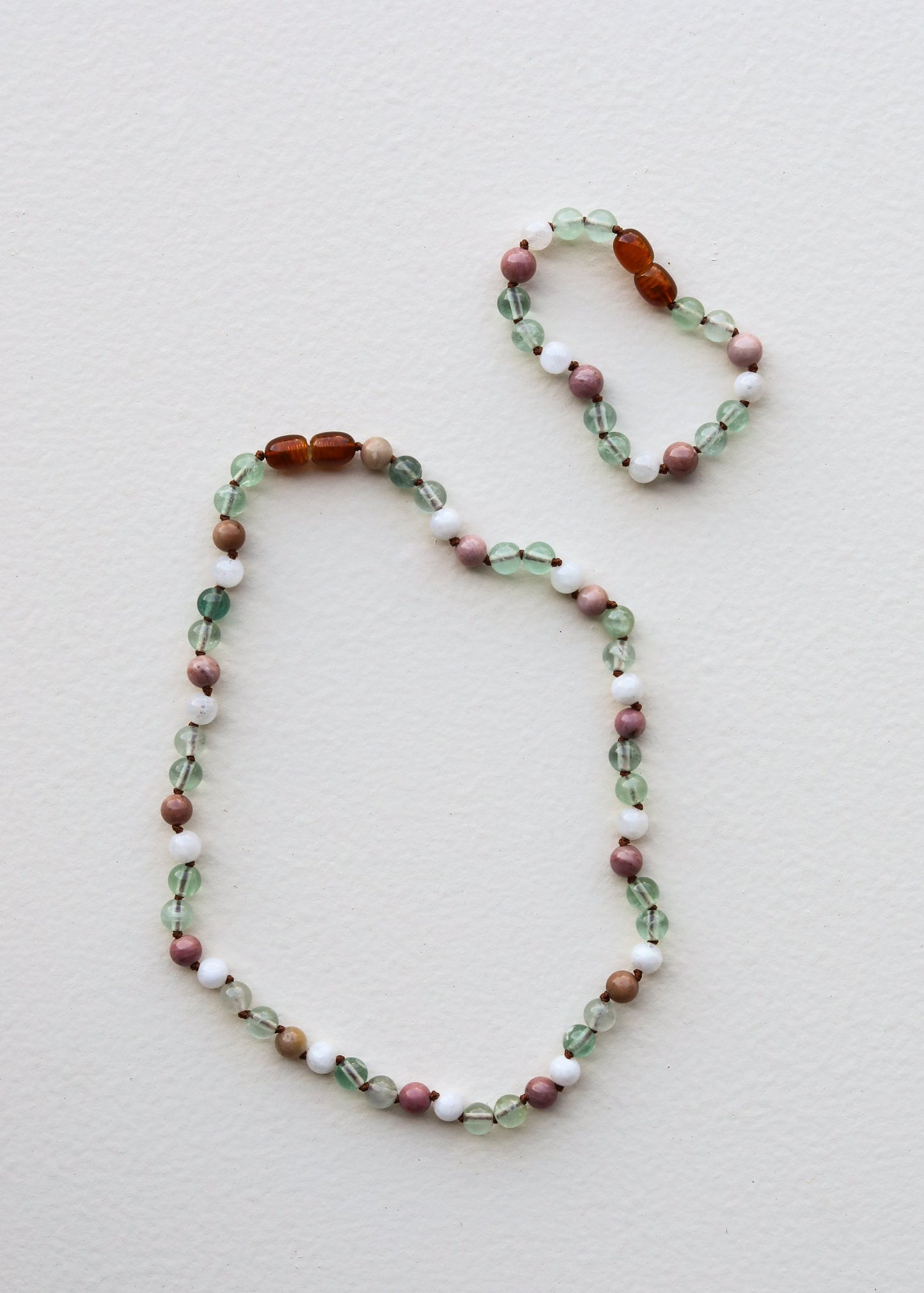 Fluorite + Moonstone + Rhodonite || Natural Gemstone Anklet or Bracelet