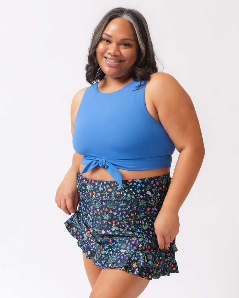 Coastline Blue Knotted Crop Top