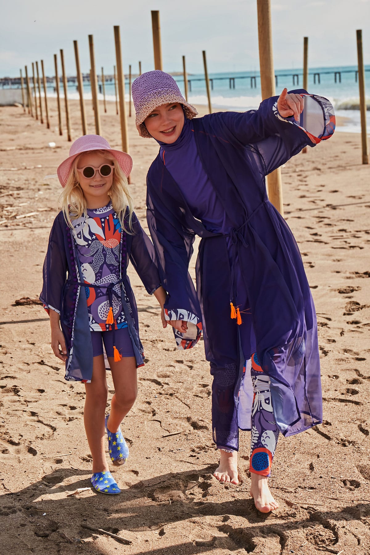 Lycra Purple Burkini Modest Swimwear (4-Pieces)
