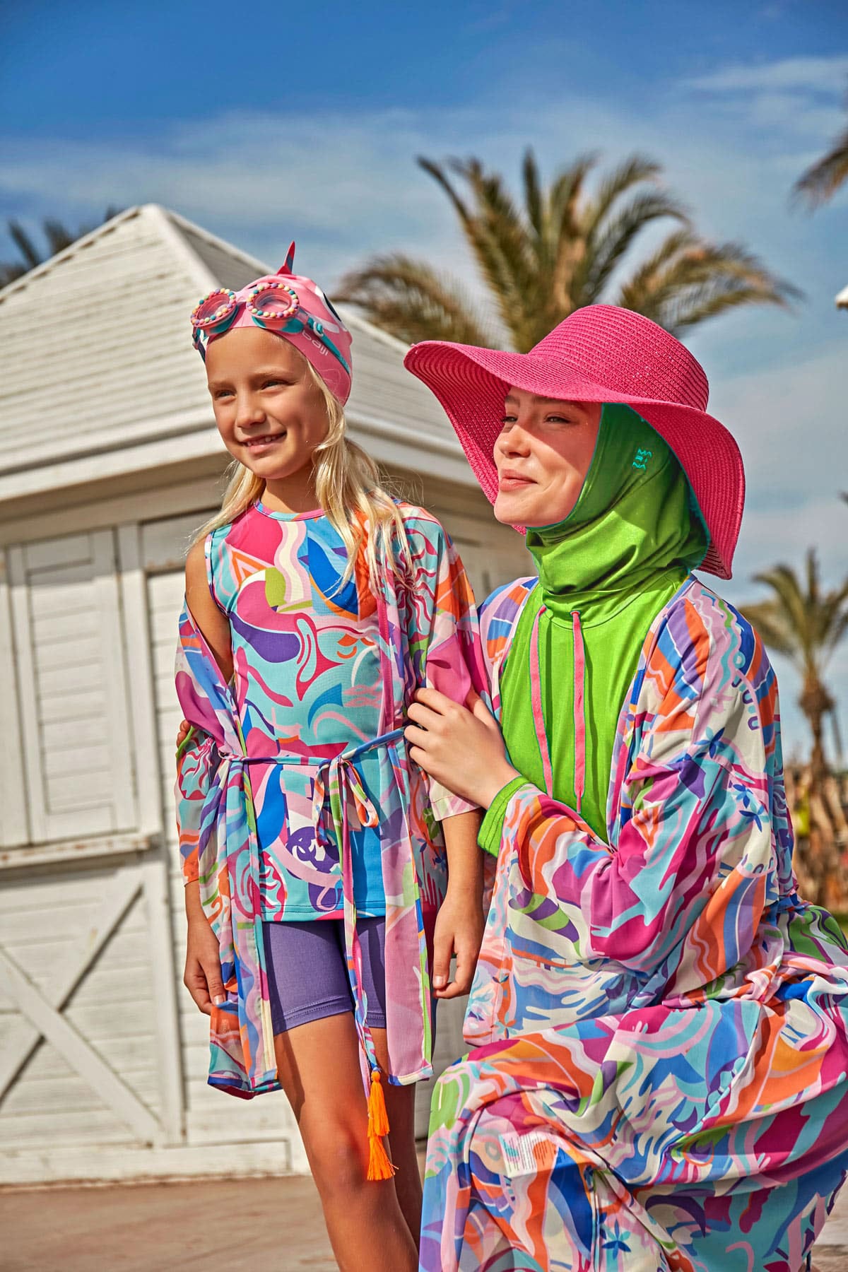 Lycra Green Burkini Modest Swimwear (4-Pieces)