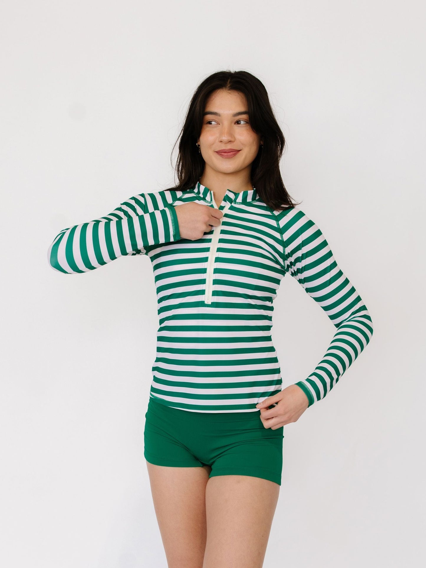 Emerald Stripe Rash Guard