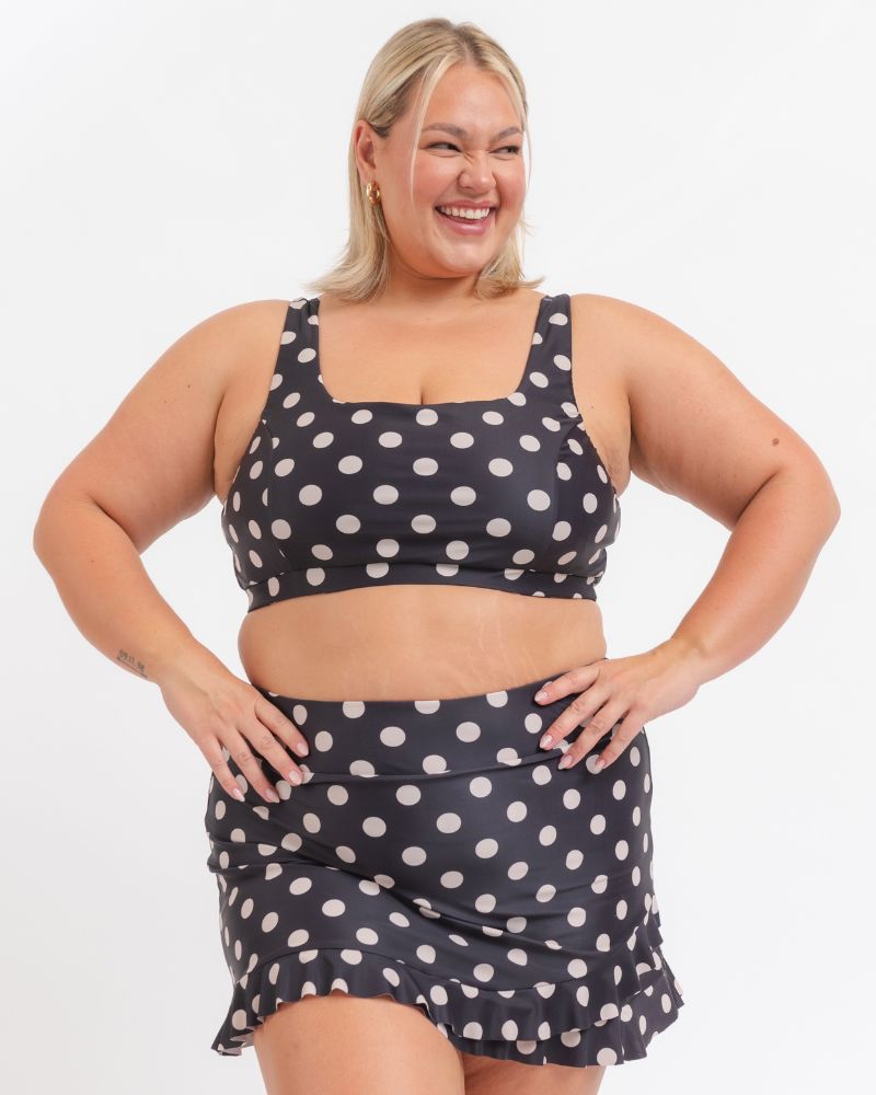 Retro Dot Ruffle Skirt w/ Bottoms