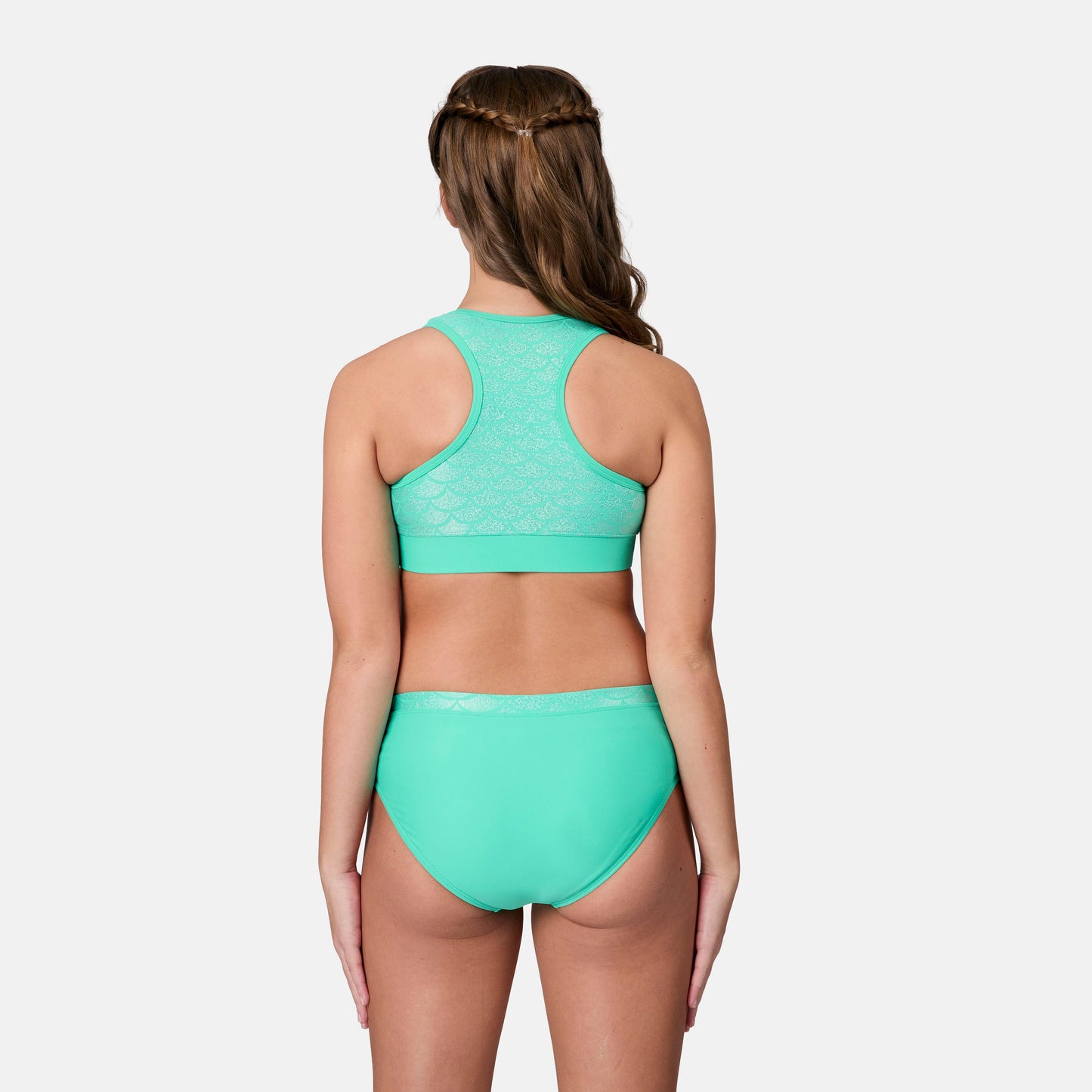 Girls' Foil Mermaid Rash Guard and Bikini Swim Set