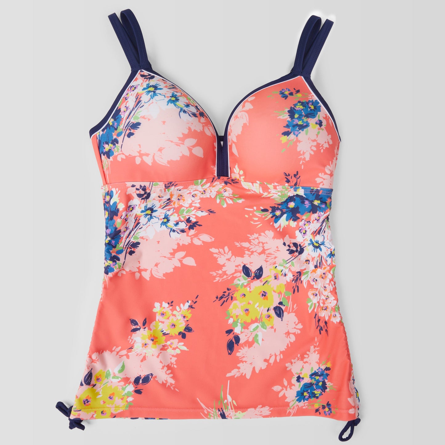 Women's Plus Size Poolside Bouquet Double Strap Tankini Top
