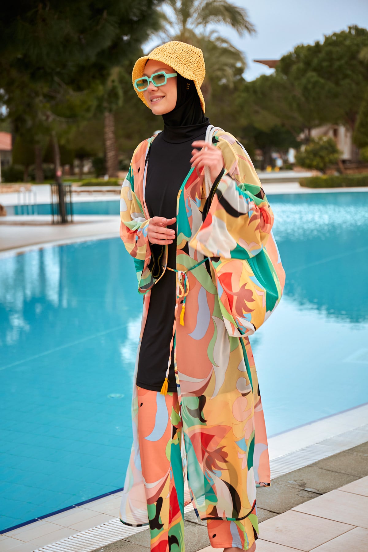 Lycra Black Burkini Modest Swimwear (4-Pieces)