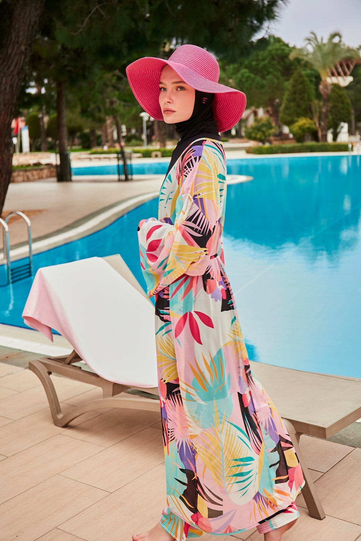 Lycra Black Burkini Modest Swimwear (4-Pieces)