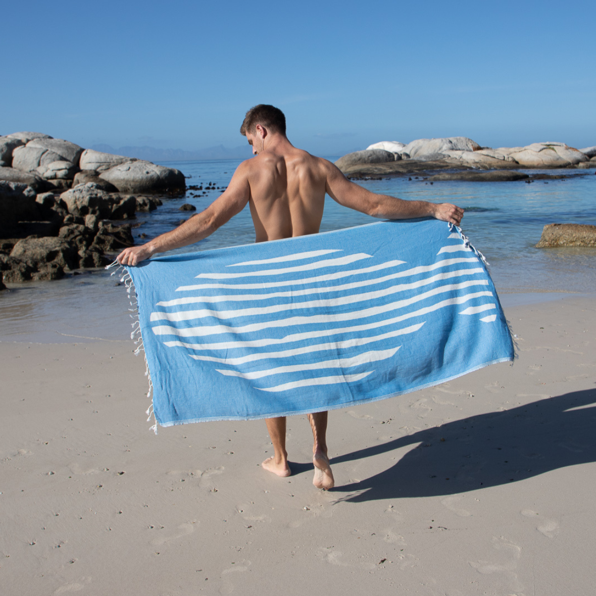 Blue Stripes Beach Towel