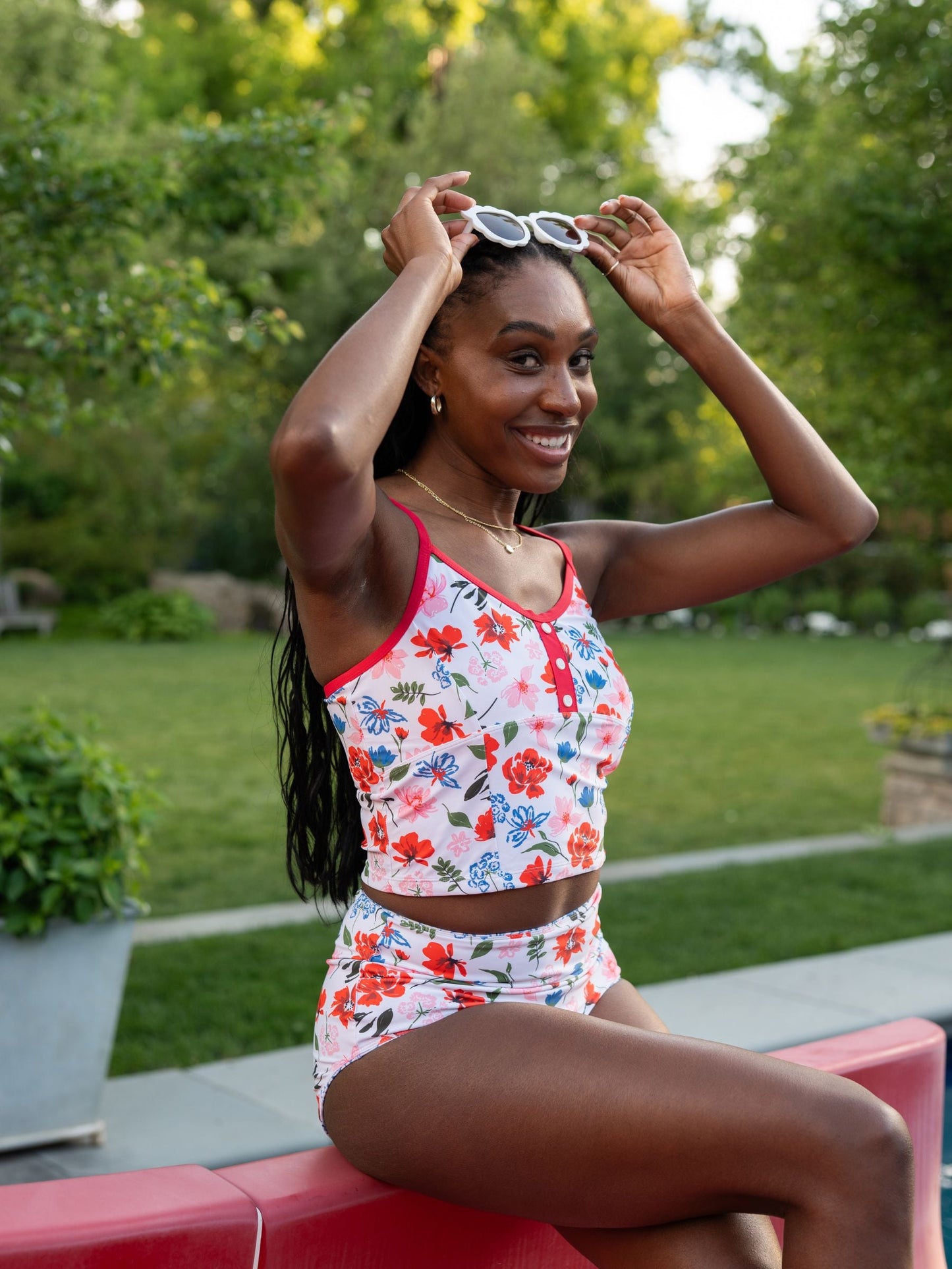 Americana Button Crop Top