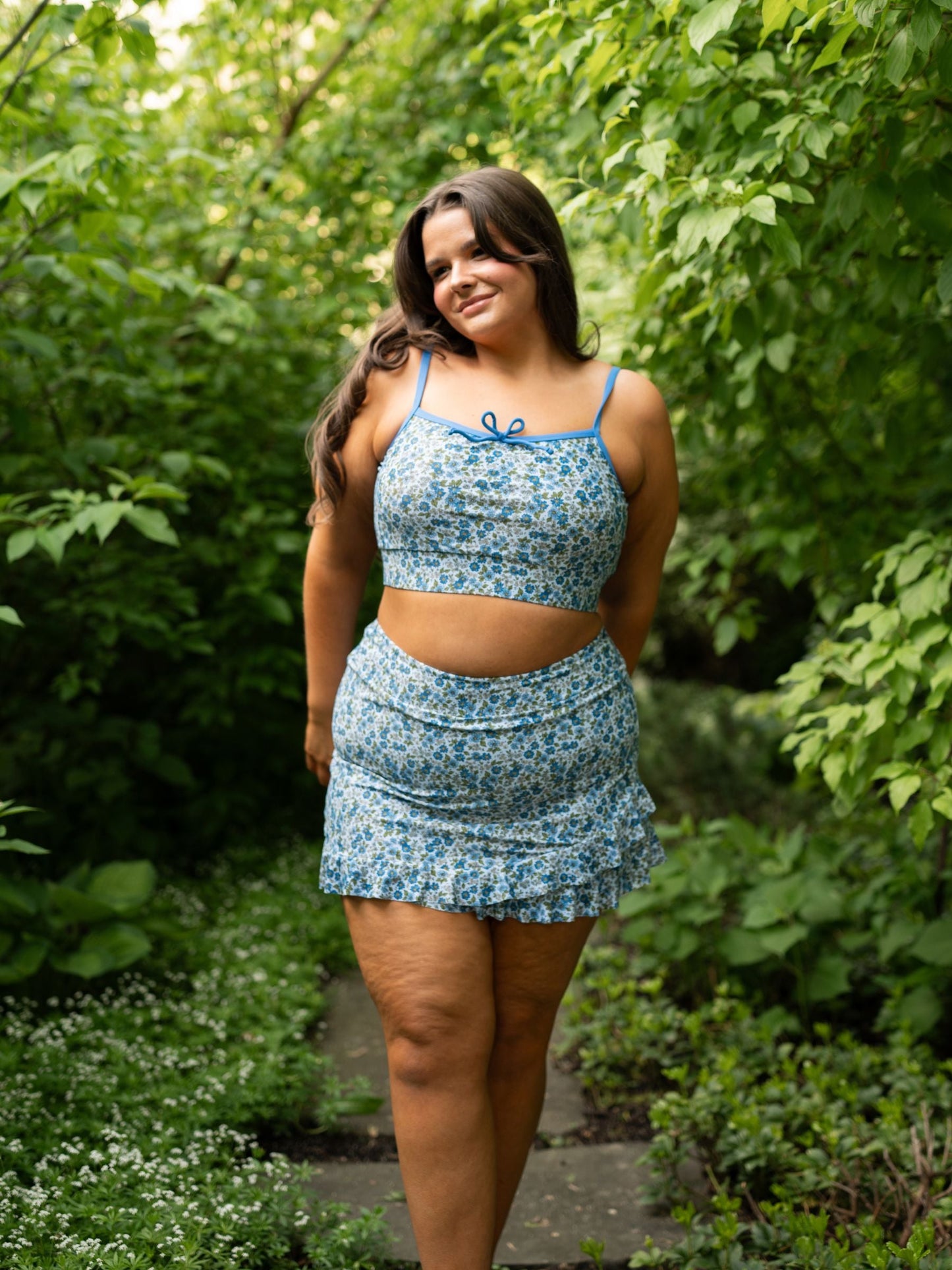 Cornflower Ruffle Skirt w/ Bottoms