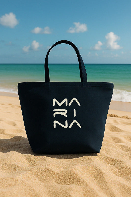 Navy Blue Beach Bag with Zipper CA2501-2