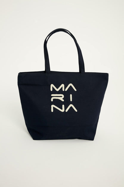 Navy Blue Beach Bag with Zipper CA2501-2