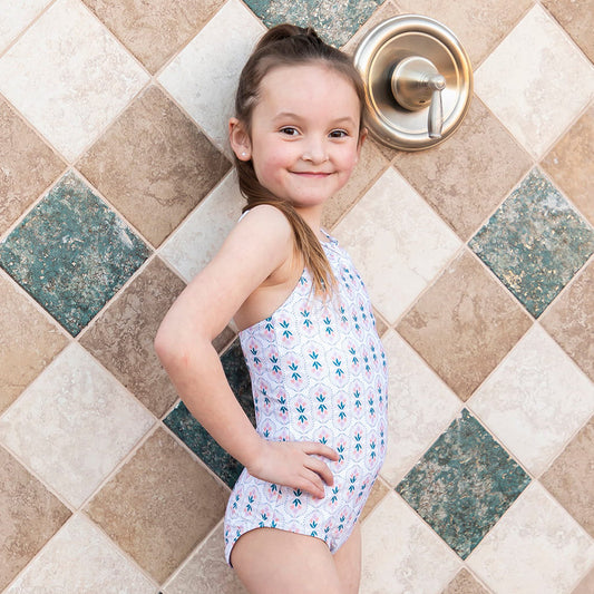 High Neck One Piece Swimsuit (Girls)