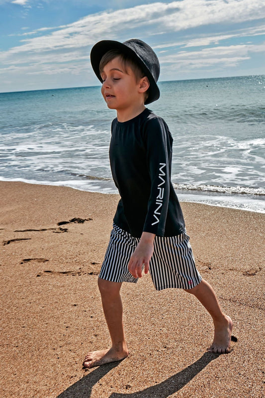 Lycra Black Boys Swim Shirts