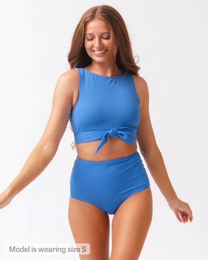 Coastline Blue Knotted Crop Top