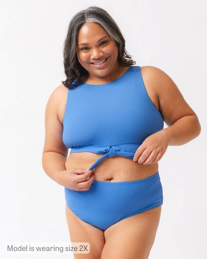 Coastline Blue Knotted Crop Top