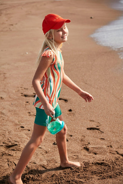 Girls Swimsuit - Orange/Green