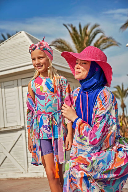 Lycra Royal Blue Burkini Modest Swimwear M2483
