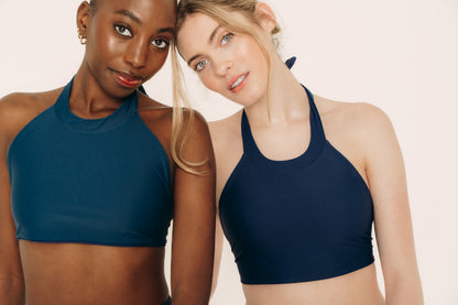 Women's Reversible Halter Top - Teal/Navy