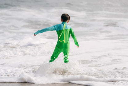 Boy's Full Body Swimsuit - UPF 50+ Sun Protective Swimwear - Kelly Green
