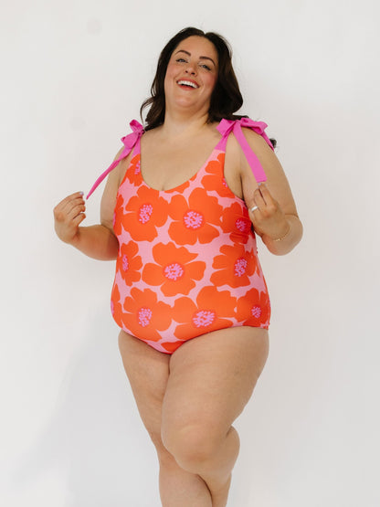 Big Poppy Shoulder-Tie One-Piece