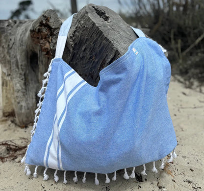 3‑in‑1 Turkish Cotton Beach Bag, Towel & Chair Cover (Solid Collection)
