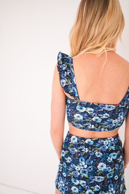 Aria Swim Top - Navy Floral