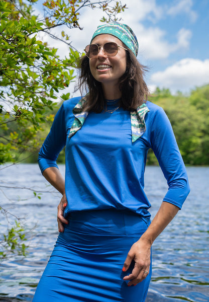 Quarter Sleeve Swim Top - Capri