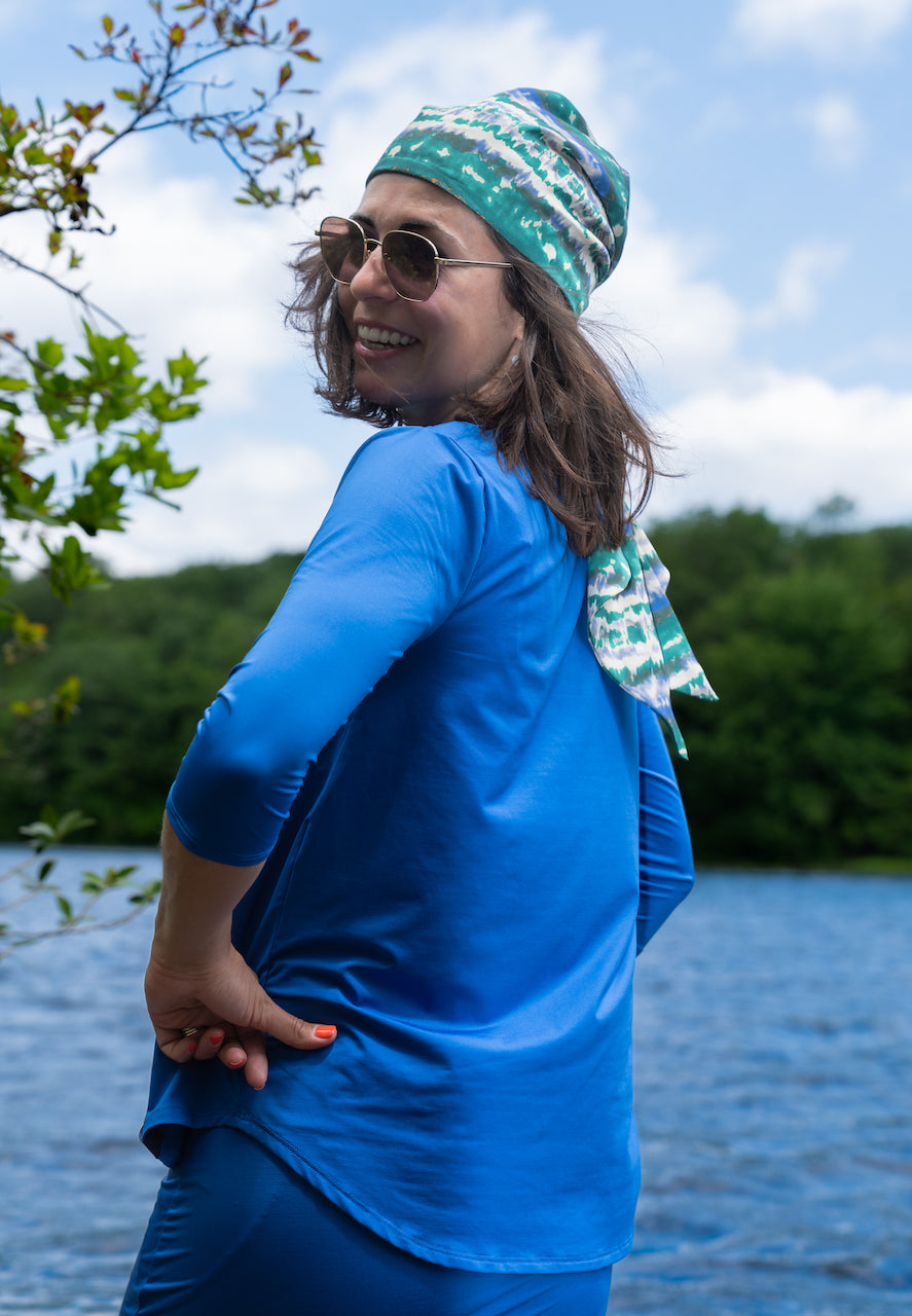 Quarter Sleeve Swim Top - Capri
