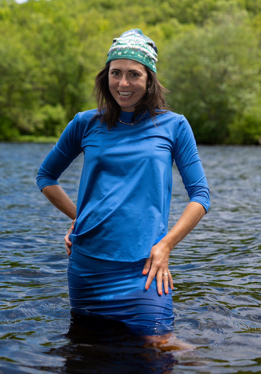 Quarter Sleeve Swim Top - Capri