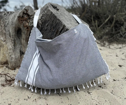 3‑in‑1 Turkish Cotton Beach Bag, Towel & Chair Cover (Solid Collection)