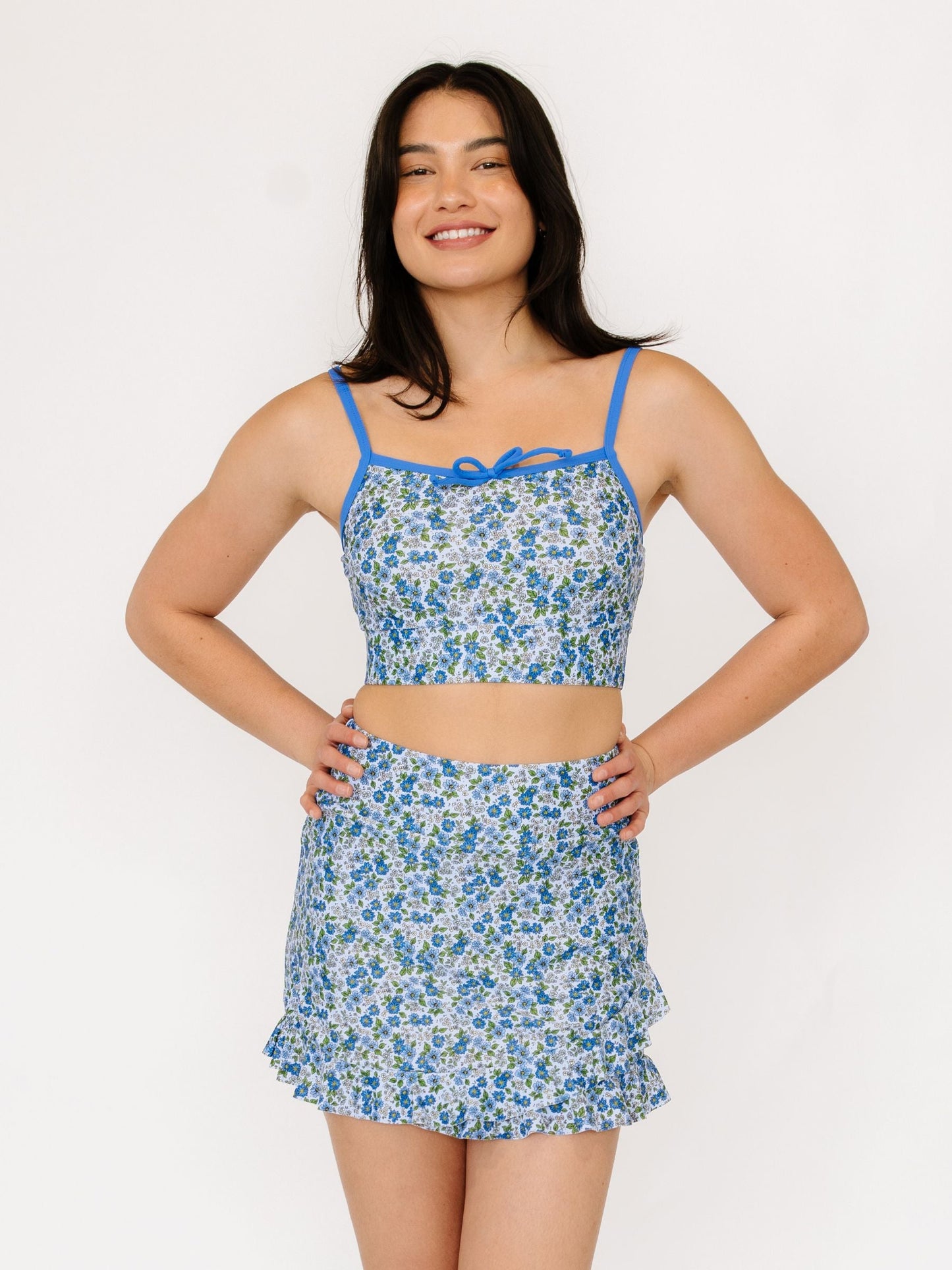 Cornflower Ruffle Skirt w/ Bottoms