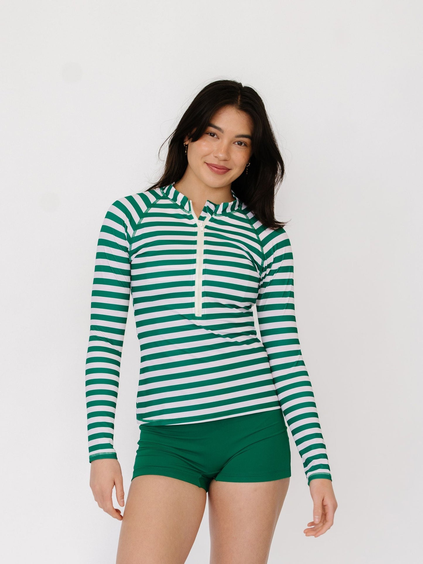 Emerald Stripe Rash Guard