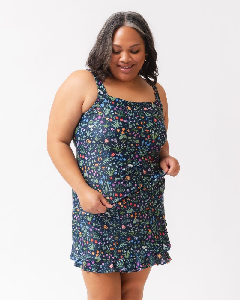 Forage Floral Square Neck Tankini Top