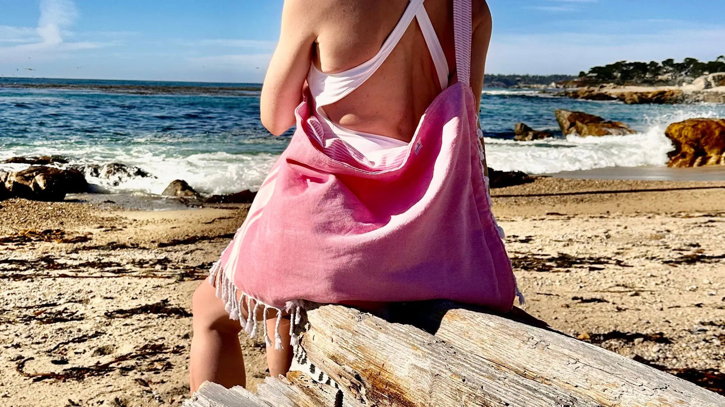 3‑in‑1 Turkish Cotton Beach Bag, Towel & Chair Cover (Solid Collection)