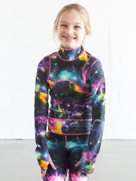 Girl's Long Swimsuit - Galaxy