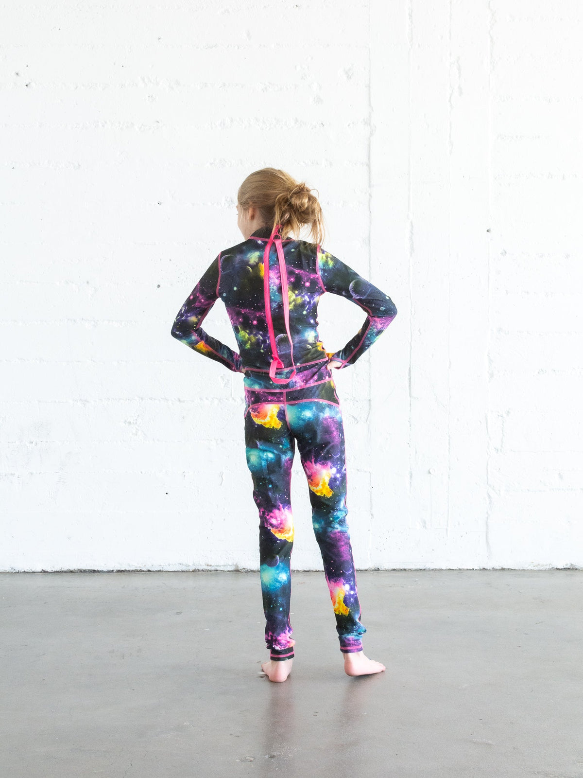 Girl's Long Swimsuit - Galaxy