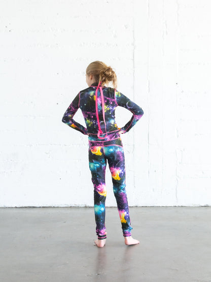 Girl's Long Swimsuit - Galaxy