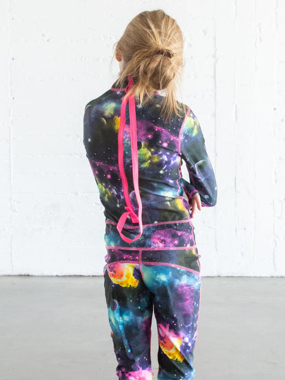 Girl's Long Swimsuit - Galaxy
