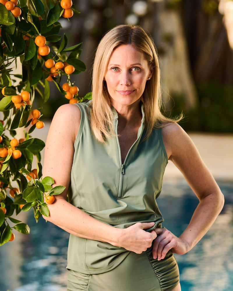 Sleeveless Swim Top with Built-in Bra