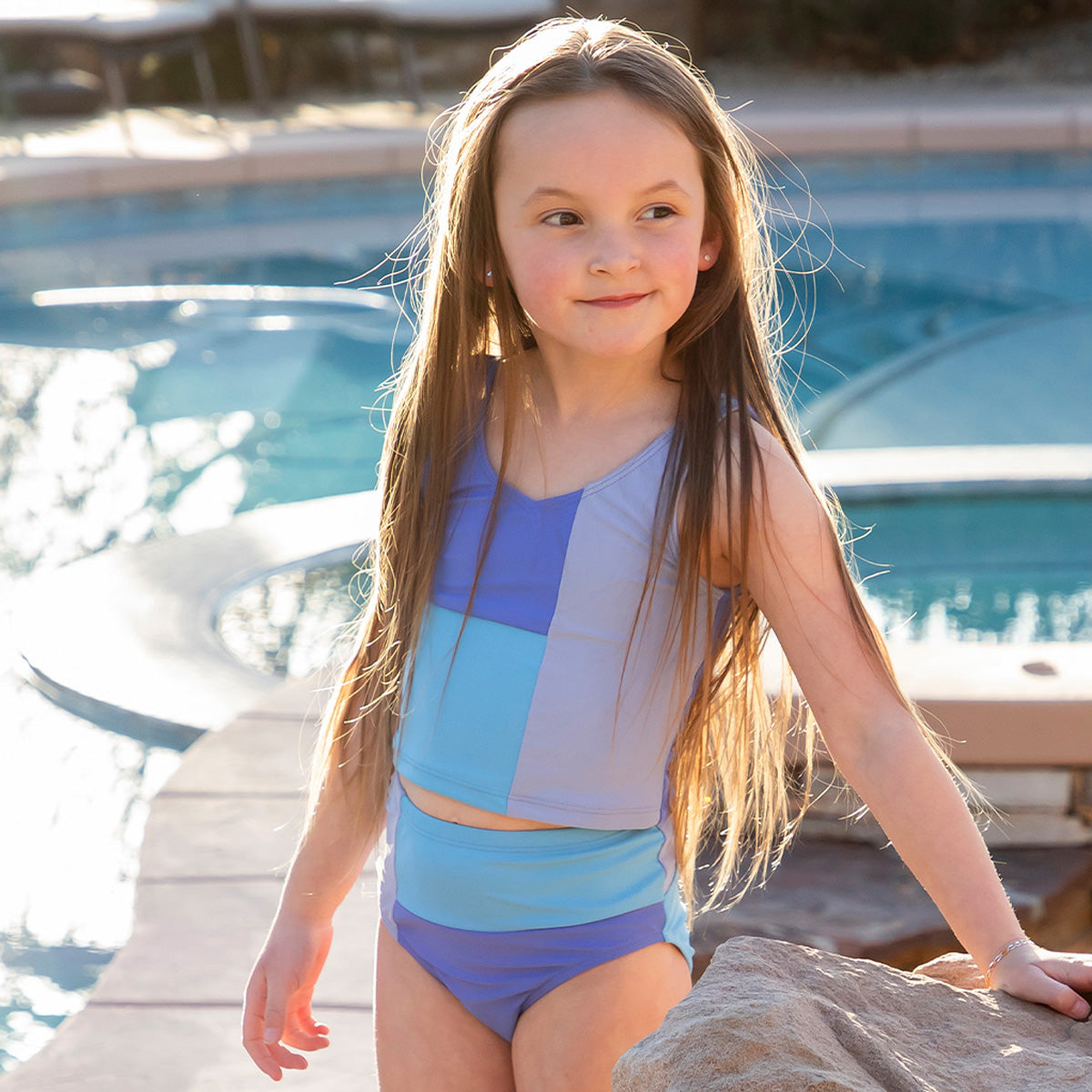 V Neck Tankini Top (Girls)