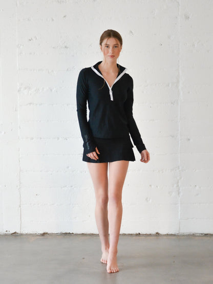 Women's HenleyTop - Black