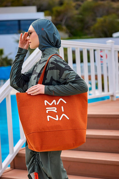 Orange Beach Bag with Zipper CA2501-5