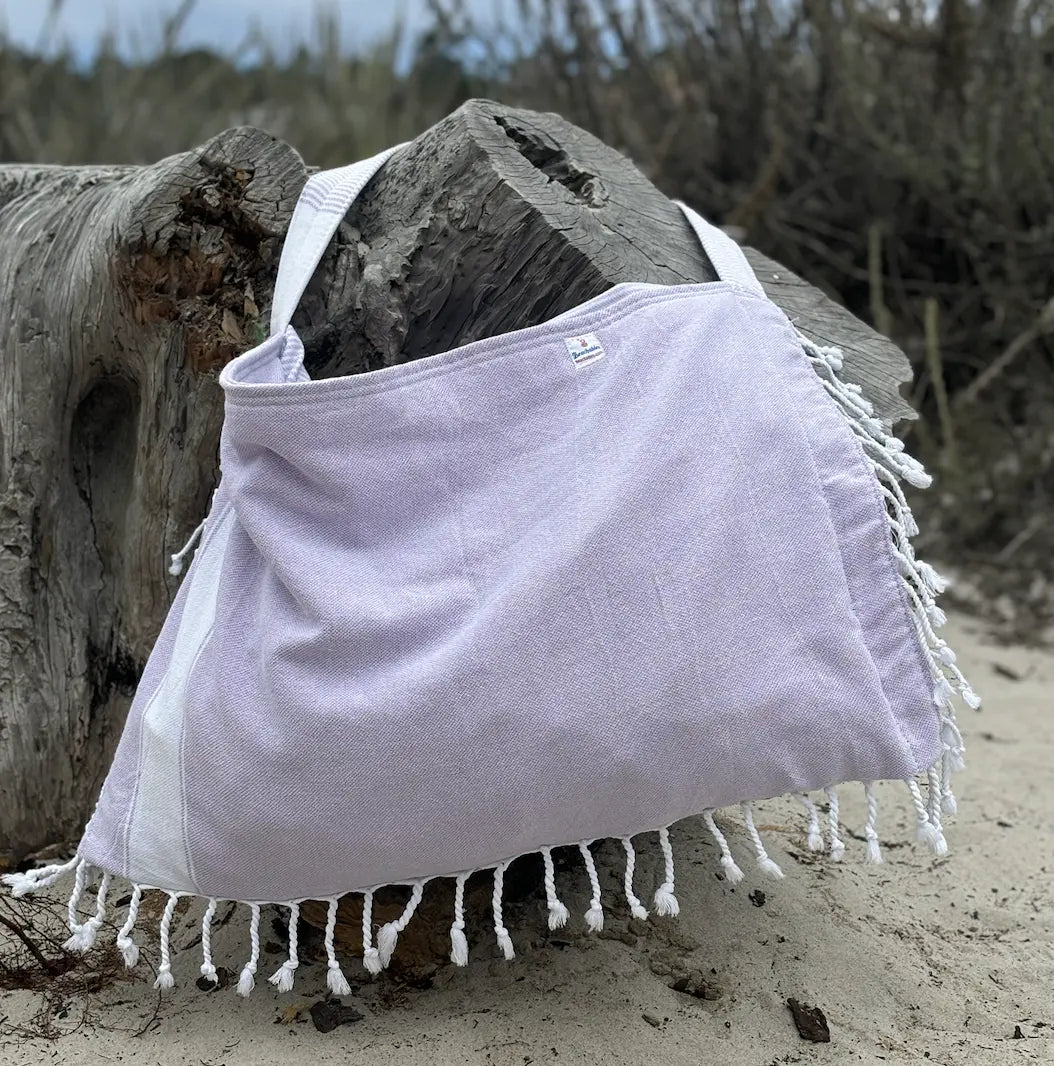 3‑in‑1 Turkish Cotton Beach Bag, Towel & Chair Cover (Solid Collection)