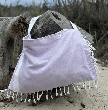 3‑in‑1 Turkish Cotton Beach Bag, Towel & Chair Cover (Solid Collection)