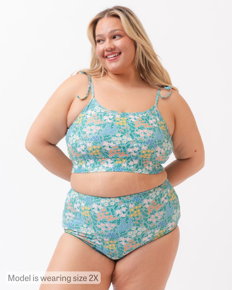 Little Meadow Shoulder-Tie Crop Top