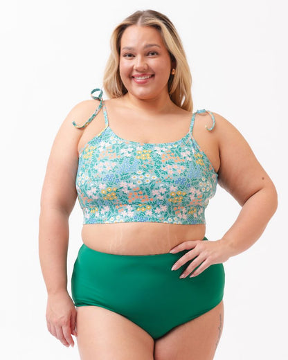 Little Meadow Shoulder-Tie Crop Top