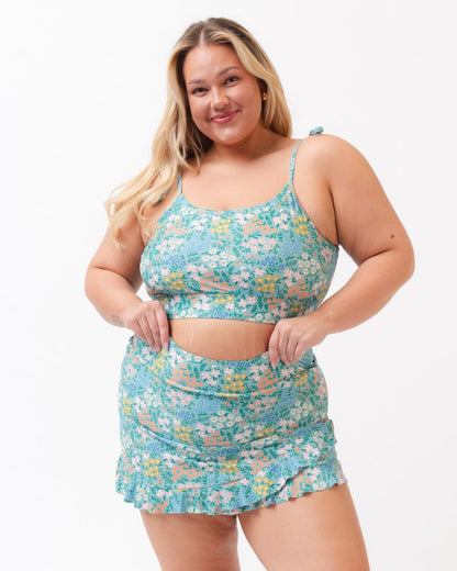 Little Meadow Shoulder-Tie Crop Top