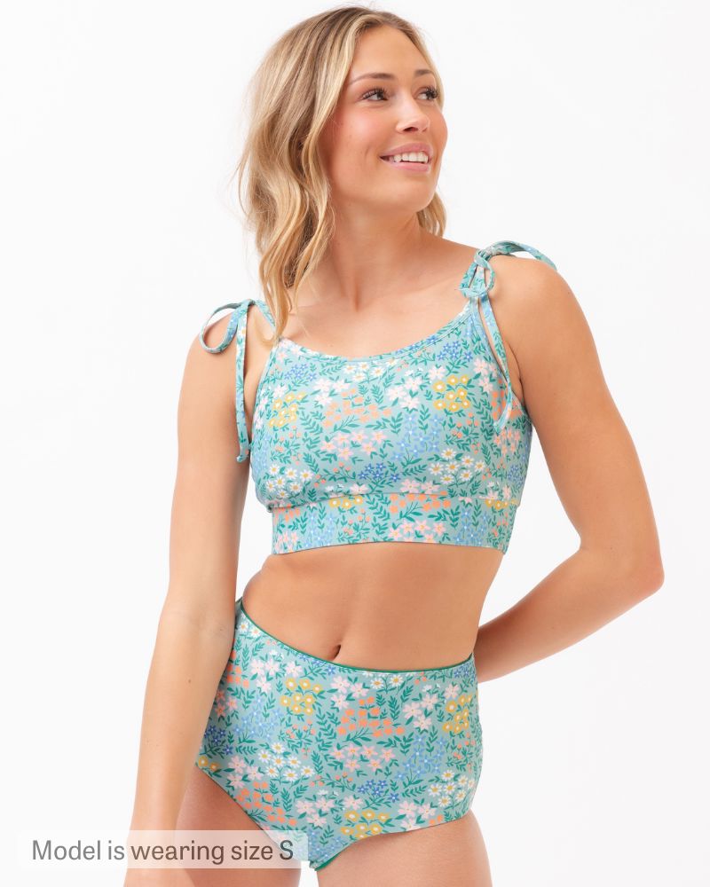 Little Meadow Shoulder-Tie Crop Top