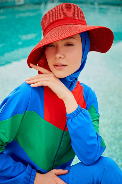 Woven Sax Burkini Modest Swimwear M2306